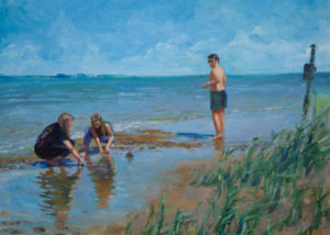 Calvert Beach, MD, oil on linen mounted on panel